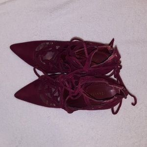 Shoe Dazzle Shoes - Maroon lace up heels Shoe Dazzle Shoes - Maroon lace up heels